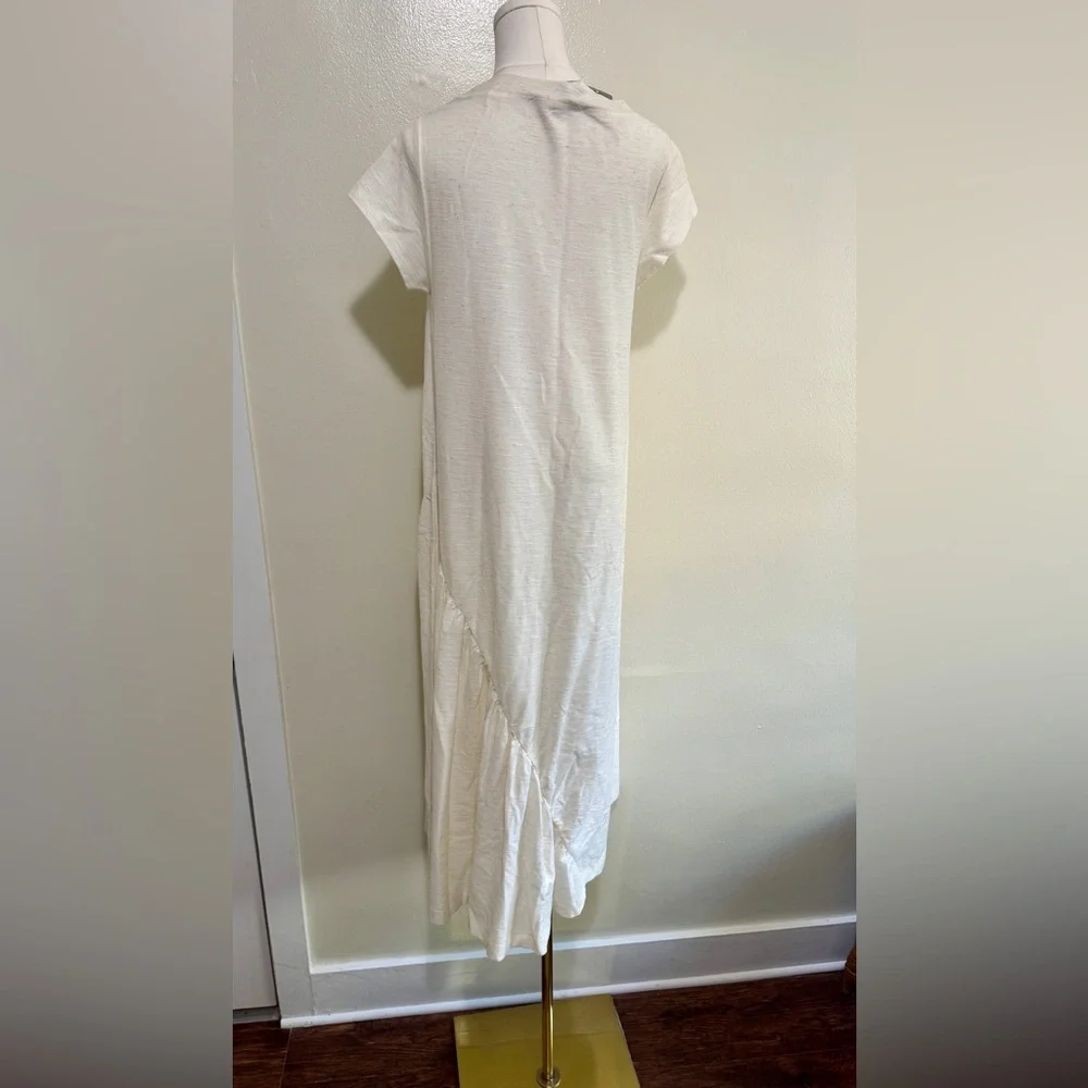 Free People Cream Short-Sleeve Casual Maxi Dress